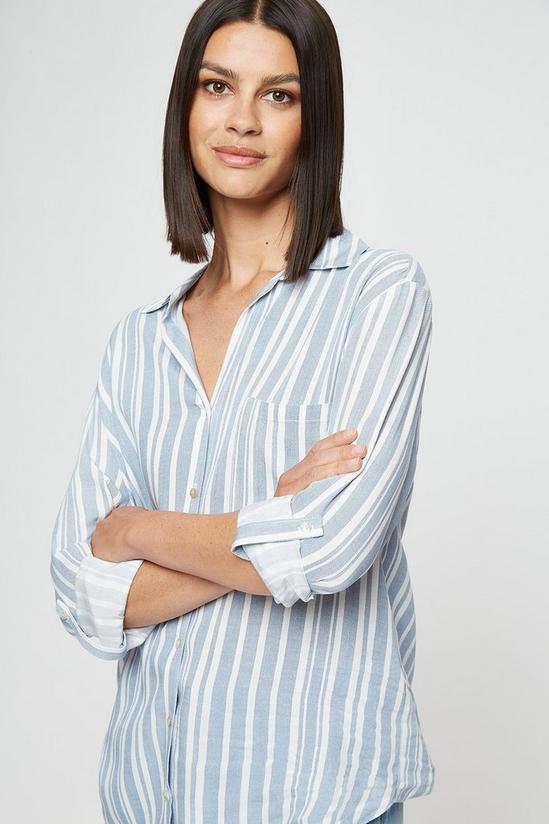 Dorothy Perkins Blue Striped Collared Shirt 4