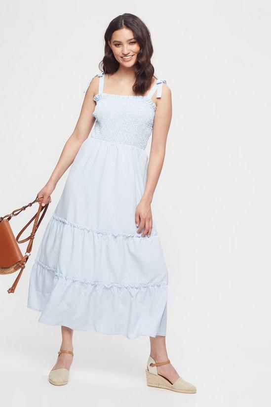 Dorothy Perkins Petite Stripe Shirred Cami Midaxi Dress 2
