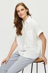 Dorothy Perkins Ivory Short Sleeve Long Line Shirt thumbnail 1