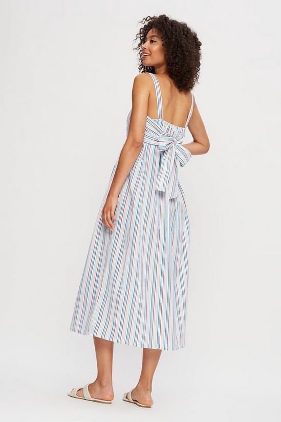 Dorothy Perkins Stripe Linen Look Strappy Bow Back Midaxi Dress 3