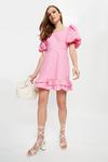 Dorothy Perkins Pink Puff Sleeve Bow Back Mini Dress thumbnail 1