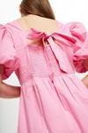 Dorothy Perkins Pink Puff Sleeve Bow Back Mini Dress thumbnail 4