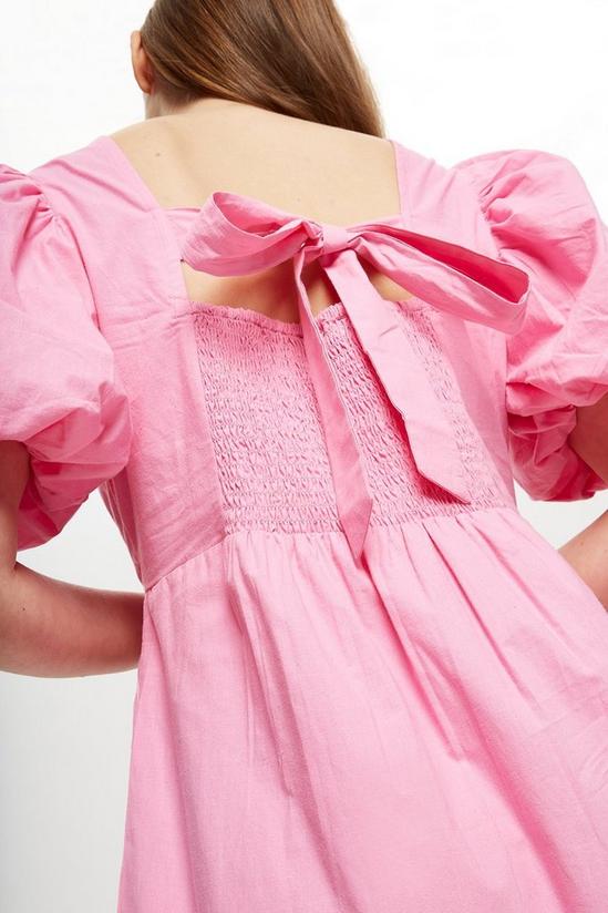 Dorothy Perkins Pink Puff Sleeve Bow Back Mini Dress 4