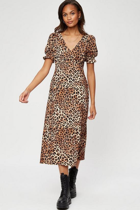 Dorothy Perkins Leopard Textured Empire Midi Dress 1