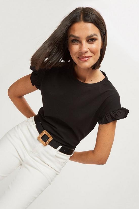 Dorothy Perkins Relaxed Fit Cotton Frill T Shirt 2