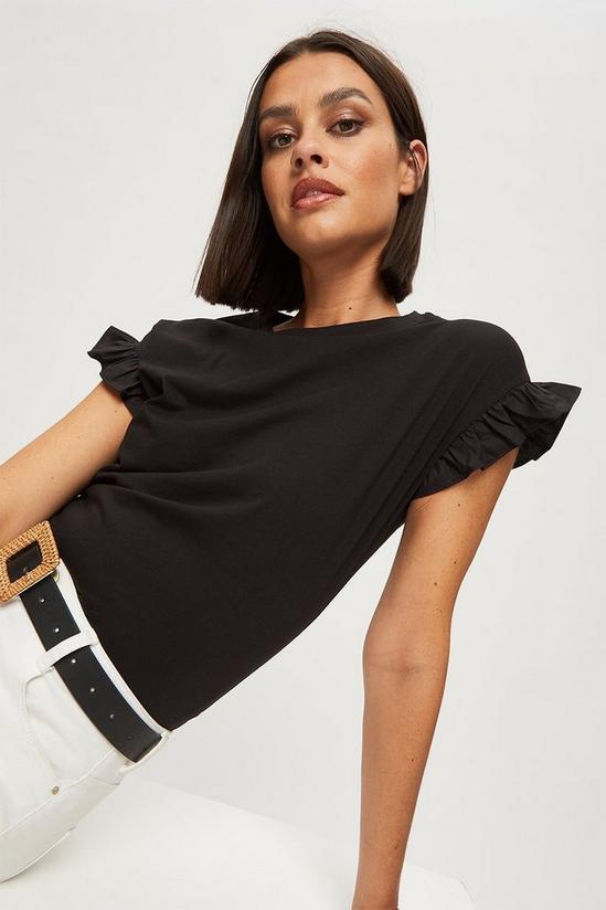 Dorothy Perkins Relaxed Fit Cotton Frill T Shirt 4