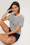 Dorothy Perkins Stripe Embroidered Los Angeles T-Shirt thumbnail 1