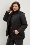 Dorothy Perkins Curve Black Quilted Short Padded Jacket thumbnail 1