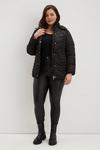 Dorothy Perkins Curve Black Quilted Short Padded Jacket thumbnail 2