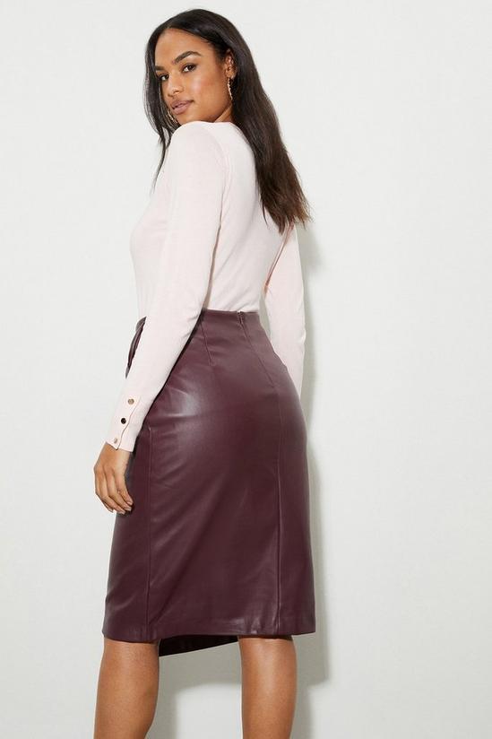 Dorothy Perkins Knot Detail Faux Leather Midi Skirt 3