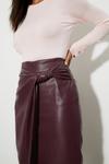 Dorothy Perkins Knot Detail Faux Leather Midi Skirt thumbnail 4