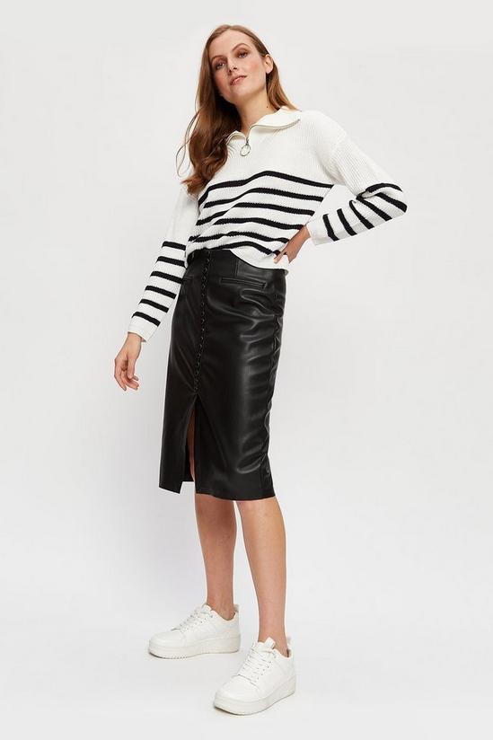 Dorothy Perkins Faux Leather Button Down Midi Skirt 2