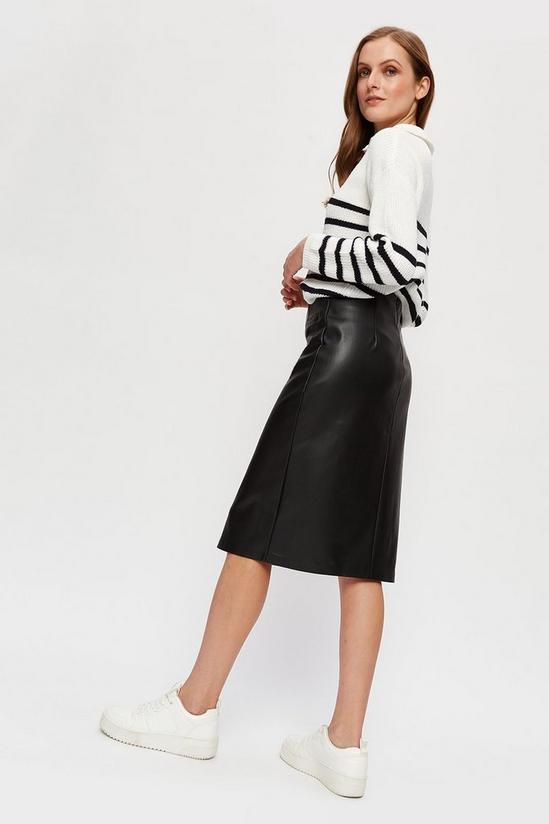 Dorothy Perkins Faux Leather Button Down Midi Skirt 3