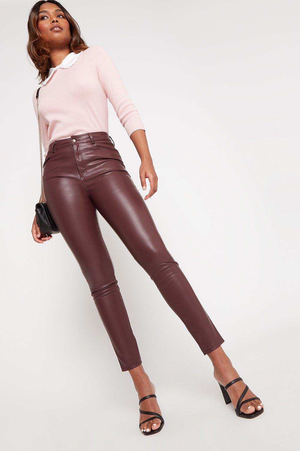 Dorothy perkins store leather look jeans