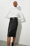 Dorothy Perkins Tall Faux Leather Seam Detail Midi Skirt thumbnail 1