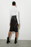 Dorothy Perkins Tall Faux Leather Seam Detail Midi Skirt thumbnail 3