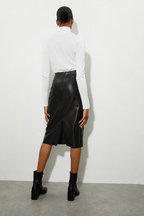 Dorothy Perkins Tall Faux Leather Seam Detail Midi Skirt 3