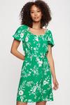 Dorothy Perkins Green Large Floral Button Dress thumbnail 1