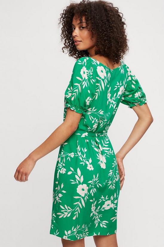 Dorothy Perkins Green Large Floral Button Dress 3
