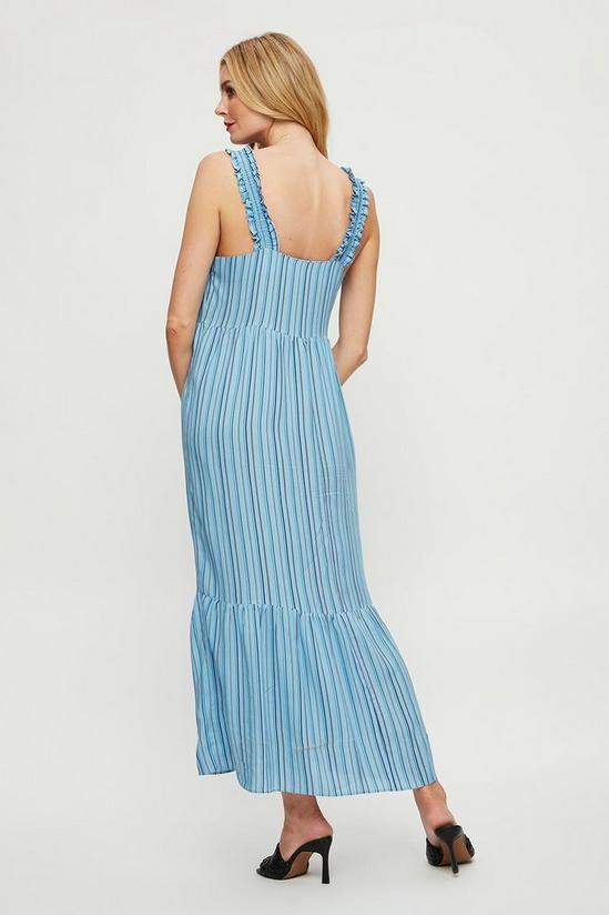 Dorothy Perkins Blue Stripe Ruched Strap Midaxi Dress 3