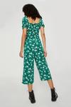 Dorothy Perkins Green Floral Shirred Culotte Jumpsuit thumbnail 3