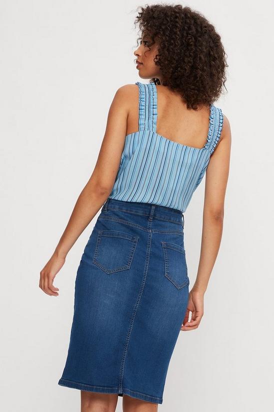 Dorothy Perkins Blue Stripe Ruched Strap Cami Top 3