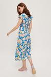 Dorothy Perkins Blue And  Cream Floral V Neck Midi Dress thumbnail 3