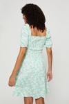Dorothy Perkins Sage Floral Shirred Mini Dress thumbnail 3