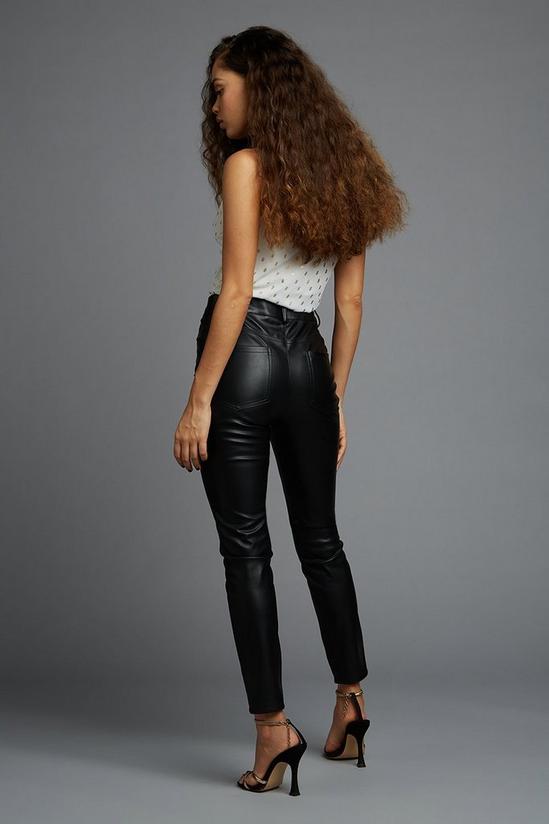 Dorothy Perkins Petite Black Faux Leather Jeans 3