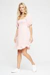 Dorothy Perkins Pink Gingham Textured Shirred Mini Dress thumbnail 2