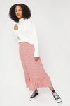 Dorothy Perkins Tall Pink And Red Leopard Frill Maxi Skirt thumbnail 2