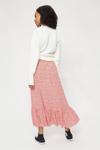 Dorothy Perkins Tall Pink And Red Leopard Frill Maxi Skirt thumbnail 3