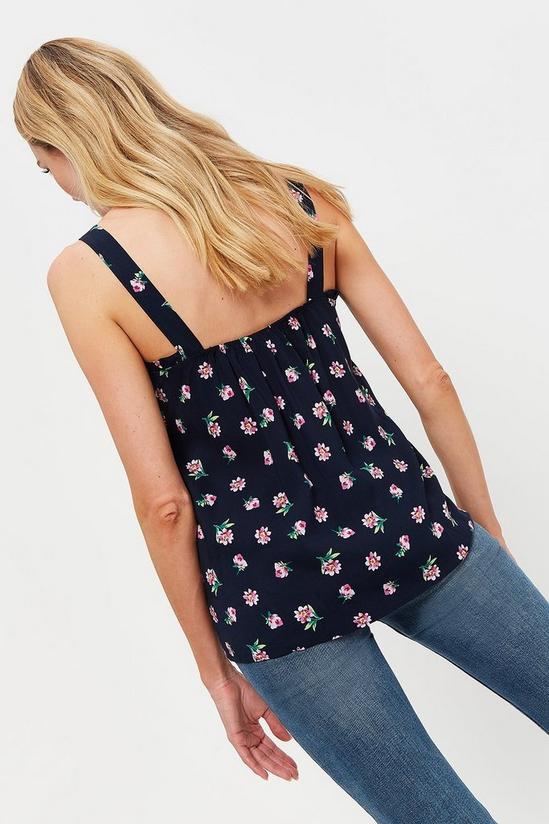 Dorothy Perkins Tall Navy Floral Strappy Top 3