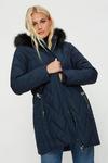 Dorothy Perkins Petite Zig Zag Quilted Long Padded Coat thumbnail 1