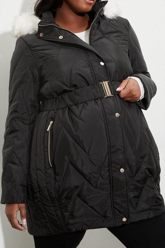 Dorothy Perkins Maternity Zig Zag Quilted Long Padded Coat 4