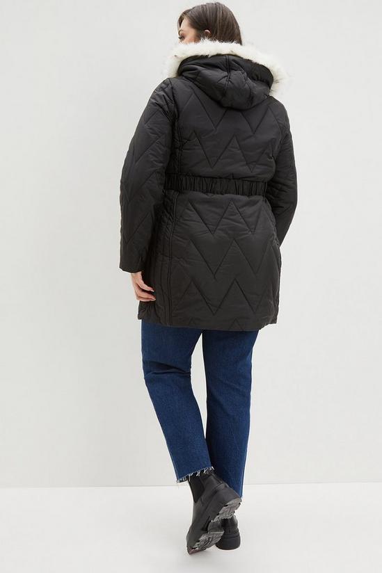 Dorothy Perkins Curve Zig Zag Quilted Long Padded Coat 3
