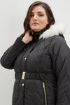 Dorothy Perkins Curve Zig Zag Quilted Long Padded Coat thumbnail 4