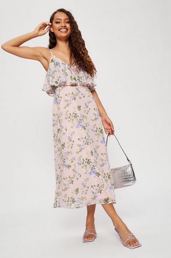 Dorothy Perkins Petite Blush Floral Fill  Strappy Maxi Dress 1