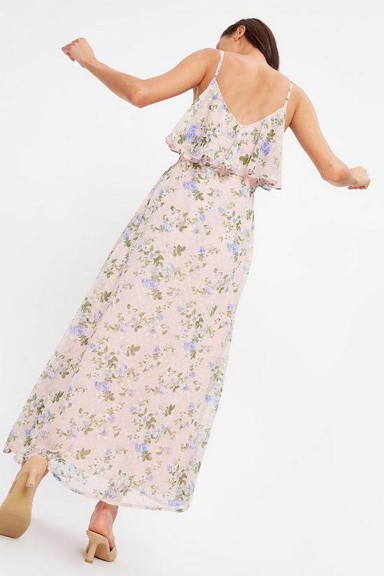 Dorothy Perkins Tall Blush Floral Dobby Strappy Maxi Dress 3