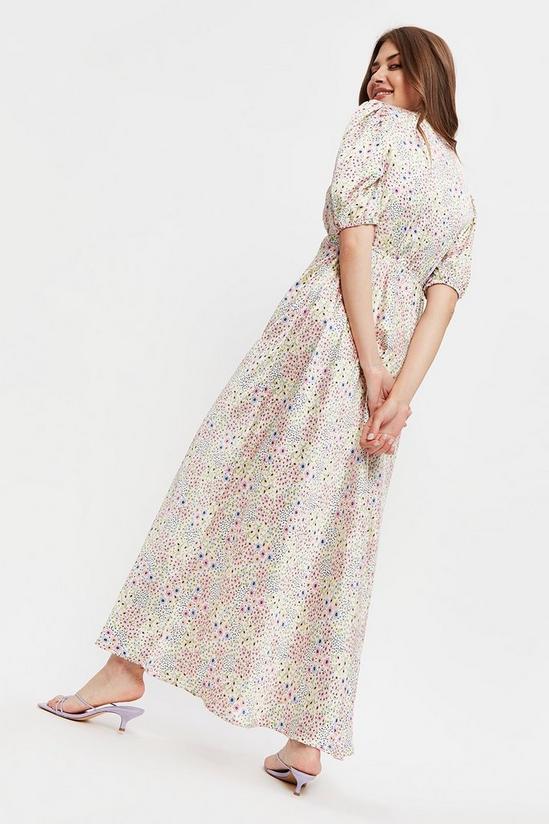 Dorothy Perkins Tall Multi Floral Satin Midi Dress 3