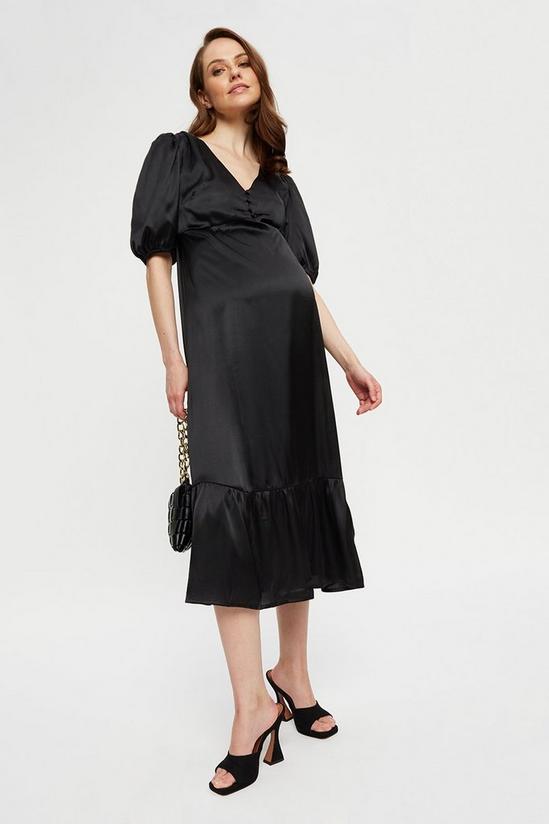 Dorothy Perkins Maternity Black Button Front Midaxi Dress 1