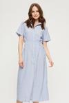 Dorothy Perkins Blue Stripe Shirt Midi Dress thumbnail 1