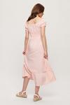 Dorothy Perkins Pink Gingham Shirred Milkmaid Midi Dress thumbnail 3