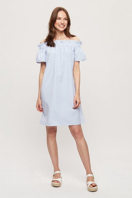 Dorothy Perkins Blue Stripe Bardot Mini Dress 2