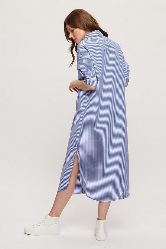 Dorothy Perkins Mid Blue Stripe Shirt Midi Dress 3