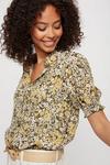 Dorothy Perkins Khaki Ditsy Floral Shirred Sleeve Shirt thumbnail 4