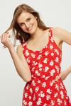 Dorothy Perkins Red Large Floral Ruched Strappy Mini Dress thumbnail 4