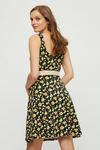 Dorothy Perkins Black Lemon Floral Ruched Strappy Mini Dress thumbnail 3