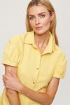 Dorothy Perkins Yellow Long Line Linen look Midi Shirt Dress thumbnail 4