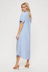 Dorothy Perkins Blue Long Line Linen Look Midi Shirt Dress thumbnail 3